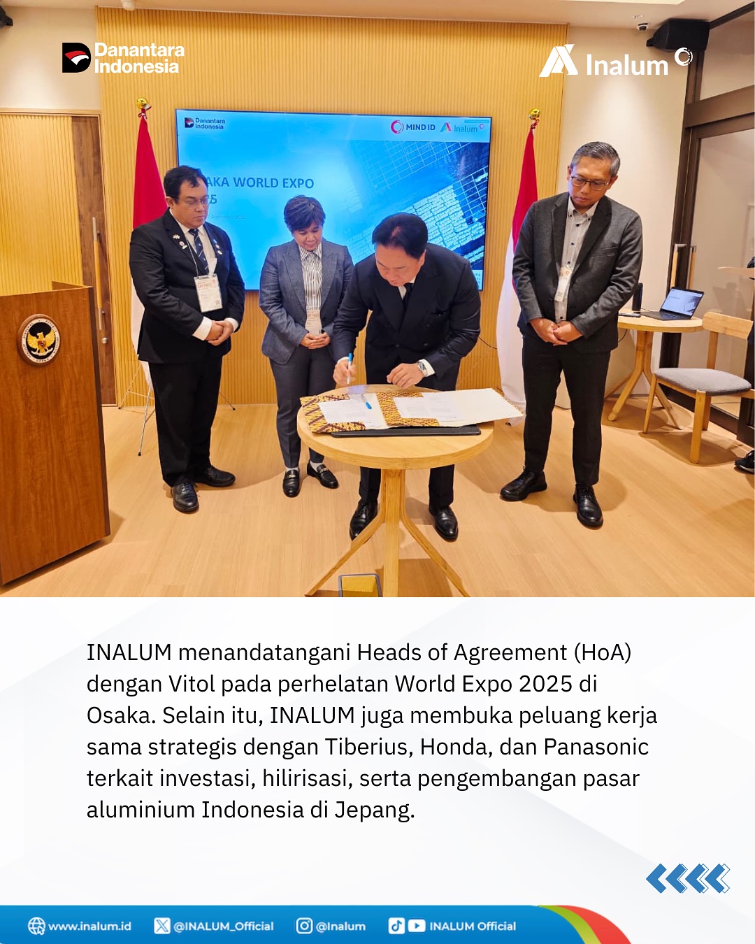 Inalum Teken Kerja Sama Global di Perhelatan World Expo 2025 di Osaka