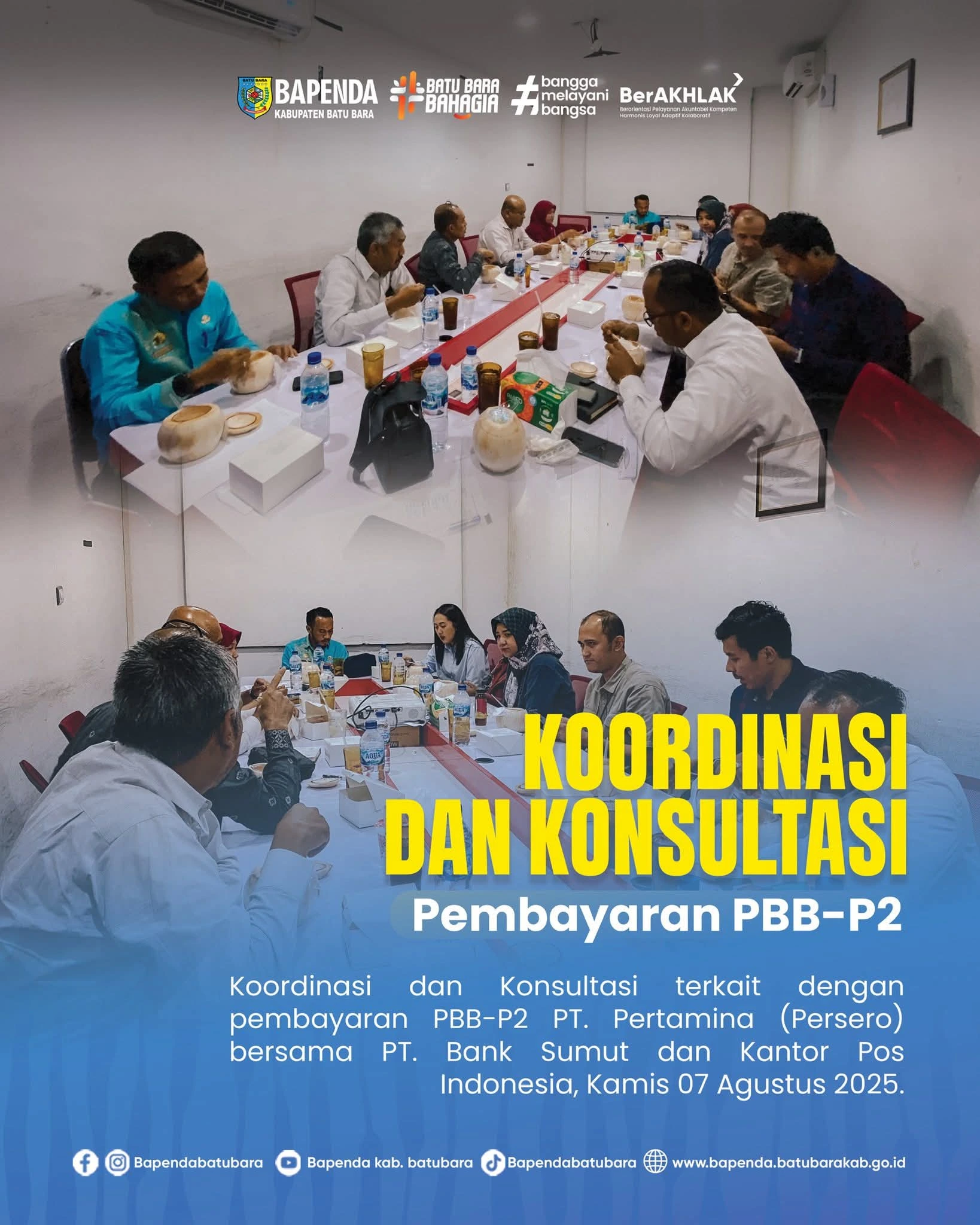 Bapenda Batu Bara Gelar Rapat Koordinasi Pembayaran PBB-P2 PT Pertamina