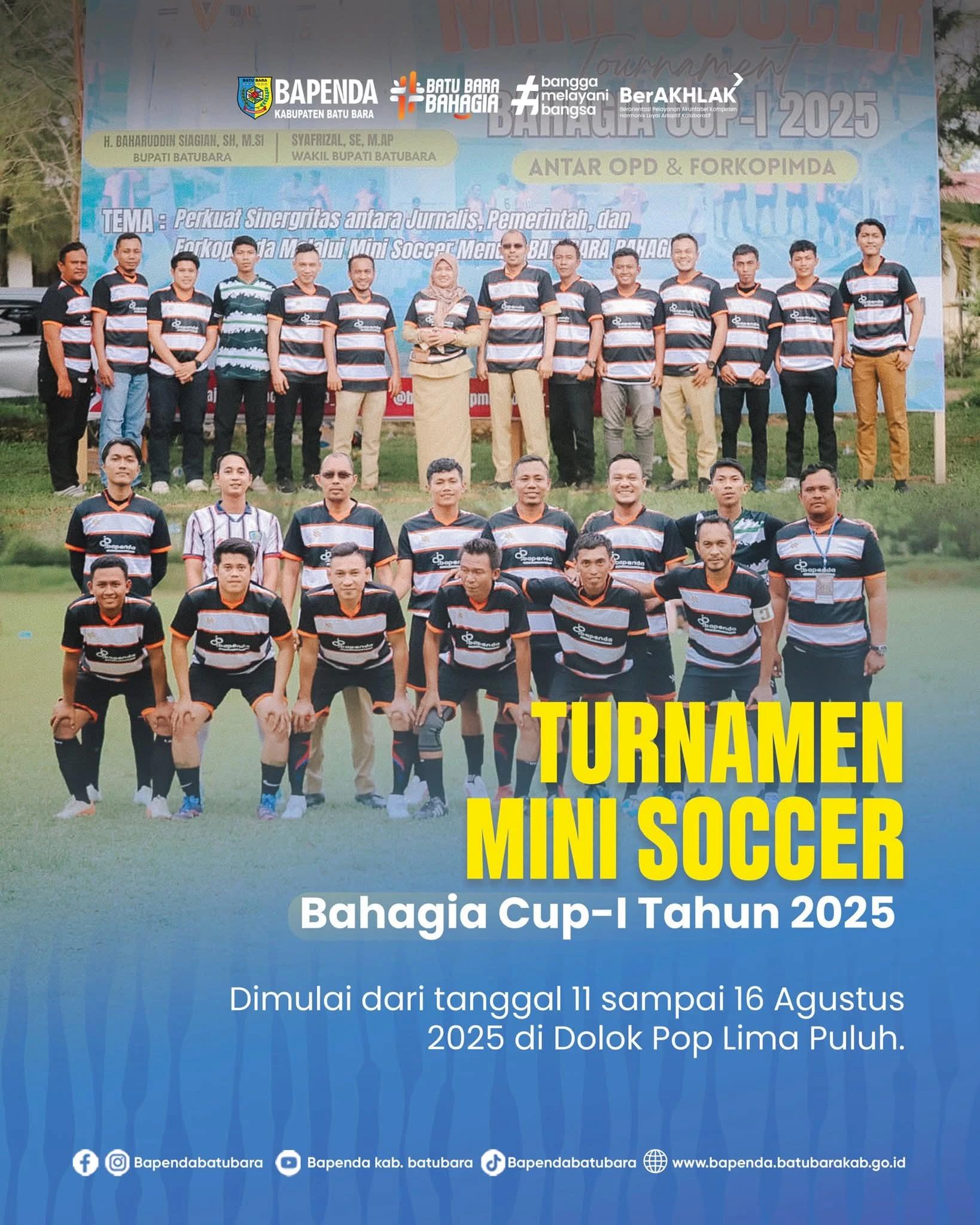 Bapenda Batu Bara Ikuti Turnamen Mini Soccer Bahagia Cup-I 2025 di Dolok Pop Lima Puluh