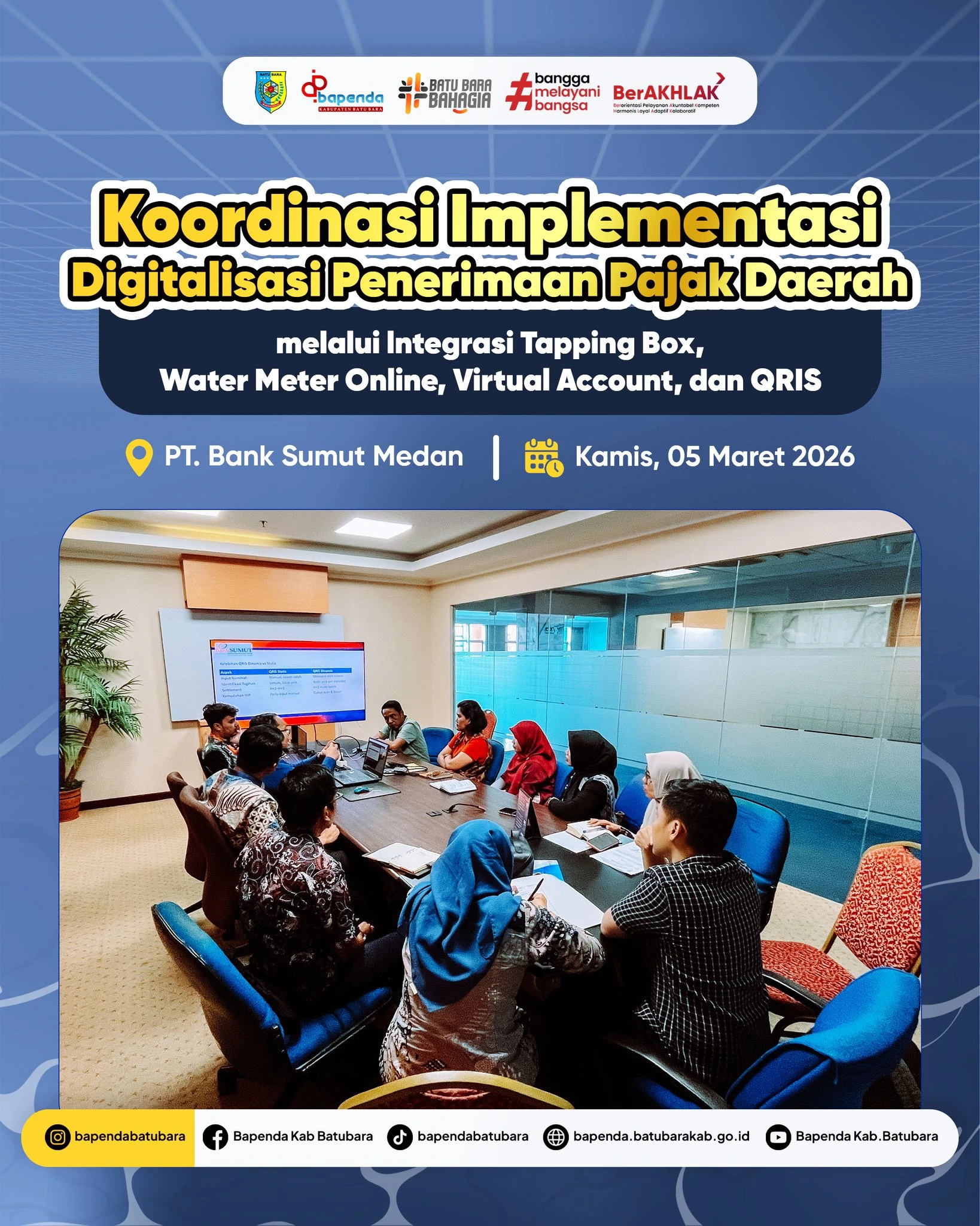 Bapenda Batu Bara Koordinasi dengan Bank Sumut Terkait Digitalisasi Pajak Daerah